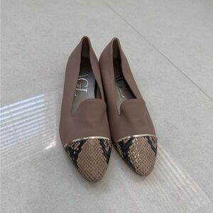 AGL Women's Brown and Snakeskin Flats